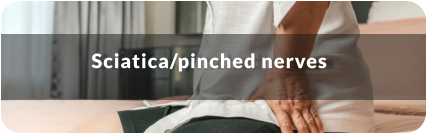 Senior woman sits on a bench in the park holding her knee in pain. Title reads: Knee Replacement